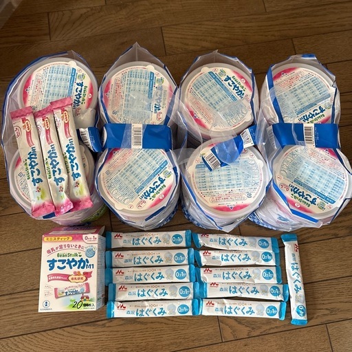 すこやかM1大缶8缶　　50ml用スティック20本　100mlスティック3本　はぐぐみスティック11本　