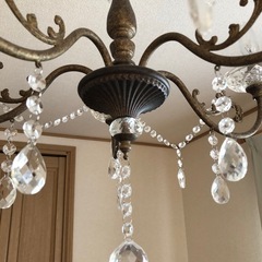 アンティーク調シャンデリア 照明器具  ガラスドロップ 取りに来て下さる方にの画像