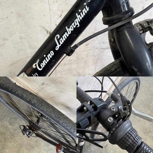 A-511○374★岐阜発　Conino Lamborghini/自転車/6段変速/走行確認/防犯有り/6速が入りません/サドルひび割