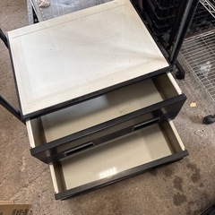 レトロ　黒ハンガーラック　引き出し付きの画像