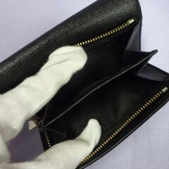( E-1138 )FURLA フルラ 三つ折り財布 ブラック 黒 お札入れ カード入れ 小銭入れ 中古の画像