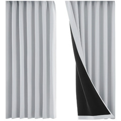 上質空間🏠裏地黒1級遮光カーテン 幅150×丈135cm 4枚セット（ドレープ2枚＋レース2枚）の画像