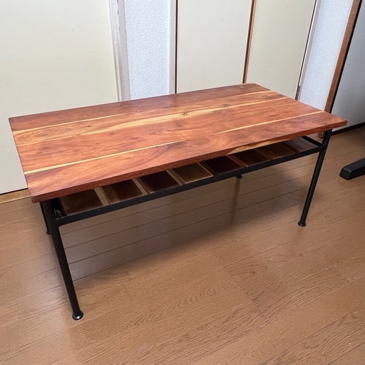 木製 ローテーブル アイアン 座卓　
