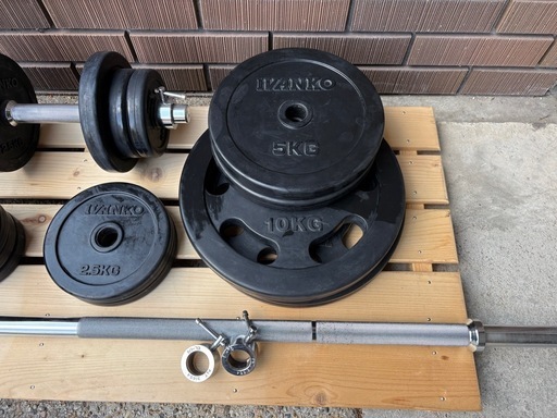 IVANKO ダンベル＆バーベルセット 約70kg｜ロングバー付｜業務用｜自宅トレ対応