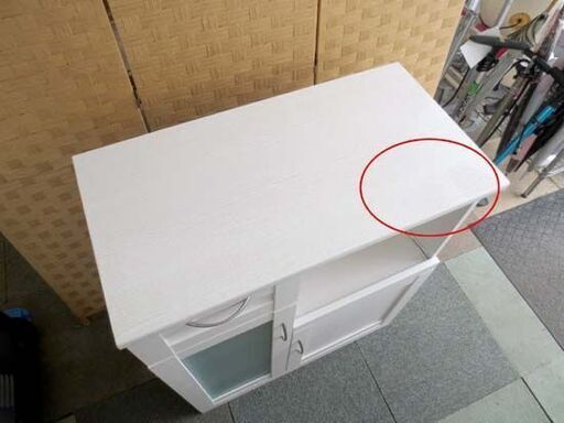 幅75㎝ レンジボード 奥行40×高さ91㎝ 白 ホワイト ミドルレンジボード 食器棚 キッチン収納 札幌 北20条店
