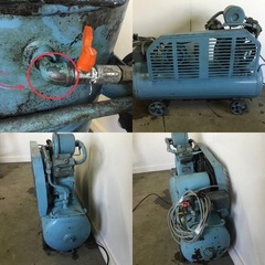 A-521△ v 岐阜発/ HITACHI/ 日立/ ベビコン/ エアーコンプレッサー/ 三相200v/ 動作確認/ エアー漏れあり/ 現状品/ R8.2/9 △の画像