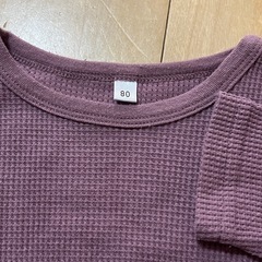 80サイズ　ワッフル生地　レース生地服　春服の画像