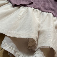 80サイズ　ワッフル生地　レース生地服　春服の画像