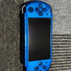 【美品】SONY PSP 3000本体 青色　３点カセット付き、バッテリー新品に交換済みの画像