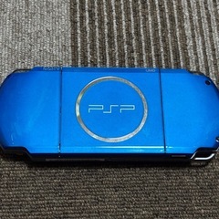 【美品】SONY PSP 3000本体 青色　３点カセット付き、バッテリー新品に交換済みの画像