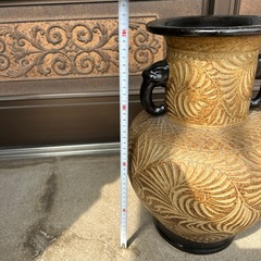 信楽焼き長花瓶　アンティーク　オブジェの画像