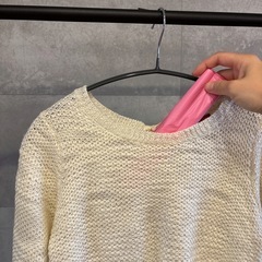 Apuweiser-riche バックリボン ラメ混キラキラニット ホワイト Sの画像