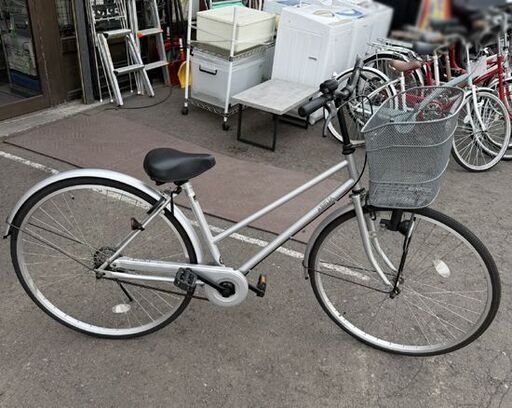 27インチ 自転車 変速なし 鍵付き シルバー ママチャリ アベリア シティサイクル ABELIA 札幌市 白石店