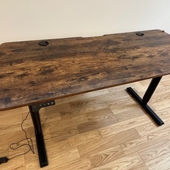 引き取り限定-電動昇降デスク ダークブラウンの画像