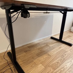 引き取り限定-電動昇降デスク ダークブラウンの画像