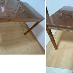 廃盤品]イケアヨックモック木目調ダイニングテーブル4人用 (えん 