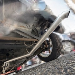 自作 ワンオフ K6A リアピース マフラー 直管 フルストレート エビ管 斜め出し HE21S 初代 ラパン ラパンSS MF21S MG21S HF21S アルトの画像