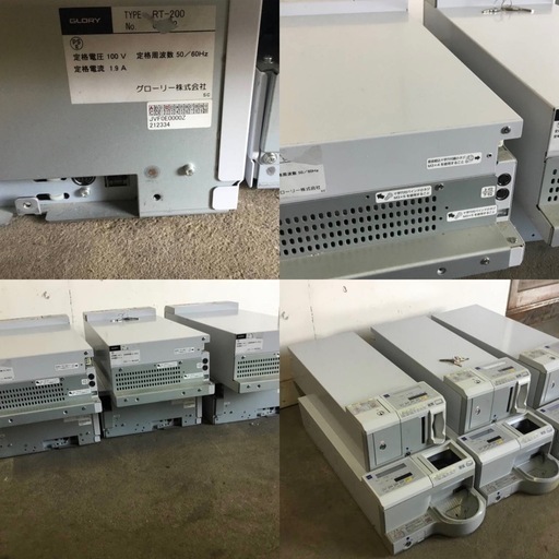 A-530△ v 岐阜発/ GLORY/ レジ自動釣り銭機/ RAD-200/ RT-200/ 各3個セット/ 3個同一鍵/ ジャンク