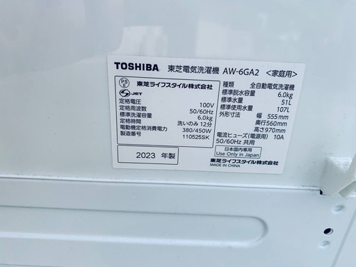 ✅TOSHIBA電気洗濯機✅ ✅AW-6GA2✅