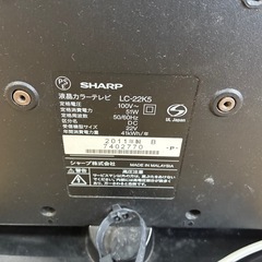 （ジャンク品）シャープテレビ　LC-22K5の画像