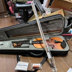 バイオリン、弓、ケース　　    の画像
