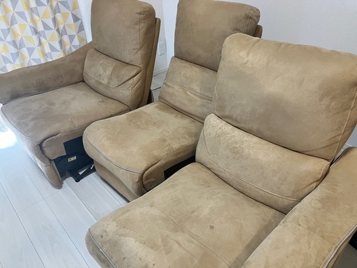 関家具3人掛け電動リクライニングソファ