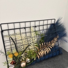 ワイヤーネット　造花　飾り　インテリアの画像