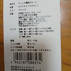 [完] キャリーバック　※手渡しの画像