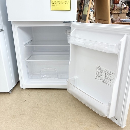 【ドリーム池田】◎ジモティ割7%◎ハート電気「85L/2ドア冷蔵庫」右開き（単身向け）HYDF-2-11 2025年製【48188】
