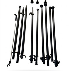 天井突っ張り式 ハンガーラック L字 3段 幅166-302 高さ200-280 cm 突っ張りハンガーラックの画像