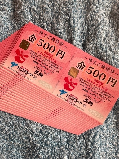 テンアライド株式会社の株主優待券　  　  　500円×36枚=18,000円分