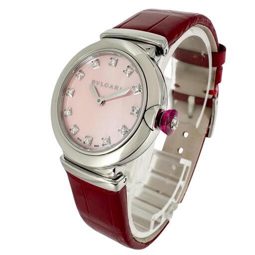 美品 BVLGARI ブルガリ ルチェア LU28C2SL/12 腕時計 ステンレススチール クォーツ ピンク文字盤 レディース【中古】