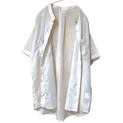 【Ｍ】INGNI シアーシャツ 半袖ブラウス 羽織り グレージュの画像