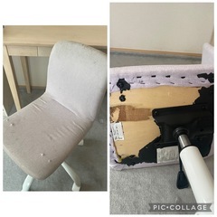 学習机と椅子(ニトリ）とドレッサーのセットの画像