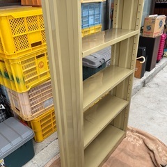 4段 スチールラック 書類棚 本棚 飾り棚 古家具 INBの画像