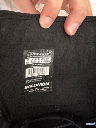 「SALOMON スノーボードブーツ 26.5cm BOA バッグ付き」