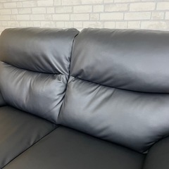 NITORI 傷・汚れに強い 2人掛けソファ 合皮タイプ /MK02KD Nシールド BKの画像