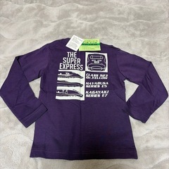 タグ付き　110サイズ　電車長袖Tシャツの画像