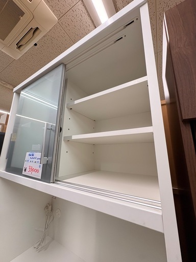 《リユースマン倉敷》【3番】松田家具キッチンボード 食器棚 食卓収納 ホワイト