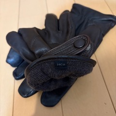 LACOSTE/ラコステ 革手袋 焦茶 24cmの画像