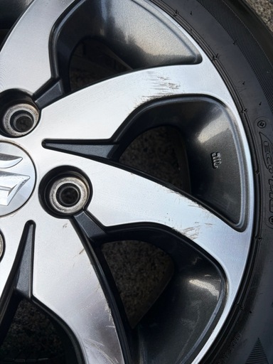 スズキ パレットSW 純正 14インチ アルミホイール 4本 4.5J +50 PCD100 155/65R14付 ワゴンR スペーシ
