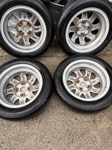スズキ パレットSW 純正 14インチ アルミホイール 4本 4.5J +50 PCD100 155/65R14付 ワゴンR スペーシ