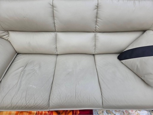 ニトリ 「ソファ LEG FOR 3P SOFA LOZO4」3人掛け レザー調 ロゾ4 中古③