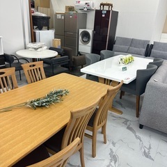 ダイニングテーブル＆チェア6脚セット✨ナチュラルカラー♪中古品！他にも家具ありますの画像