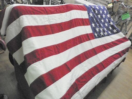 星条旗 アメリカ国旗 フラッグ ヴィンテージ リバースパッチ 約150cm×244cm AJAX PARAMOUNT 西岡店