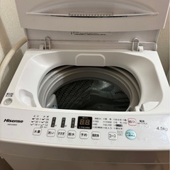 ハイセンス　洗濯機　　4.5kg
の画像