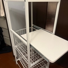 炊飯器、キッチンラック　ホワイトシンプル棚の画像