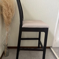 カウンターチェア　　美品　　ブラック×ベージュの画像