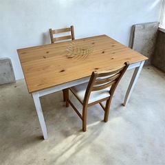IKEA 『ダイニングテーブル×椅子×ベンチ』セットの画像