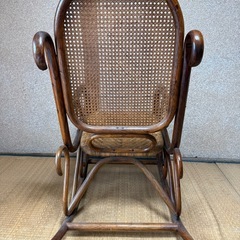 【GO-1683】ラタン 籐 ロッキングチェア レトロ ビンテージの画像